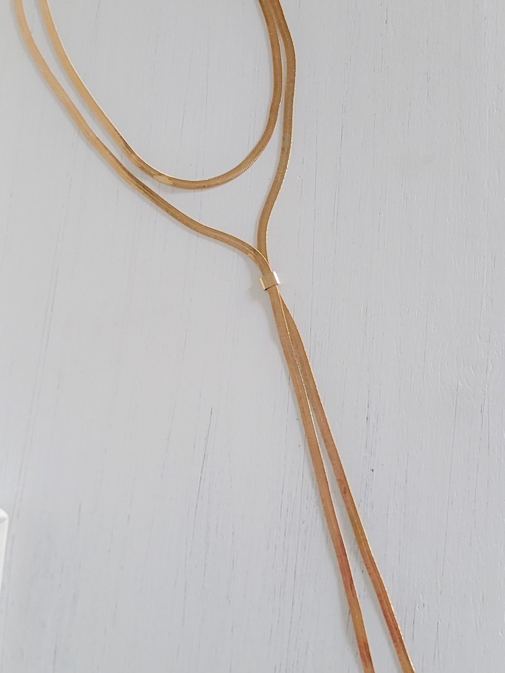 Gold Tone Layered Y-Style Women's Necklace